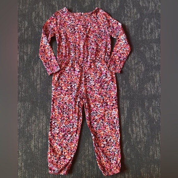 EUC, Old Navy Toddler Girl Floral cotton jumpsuit size 4T - Picture 11 of 13